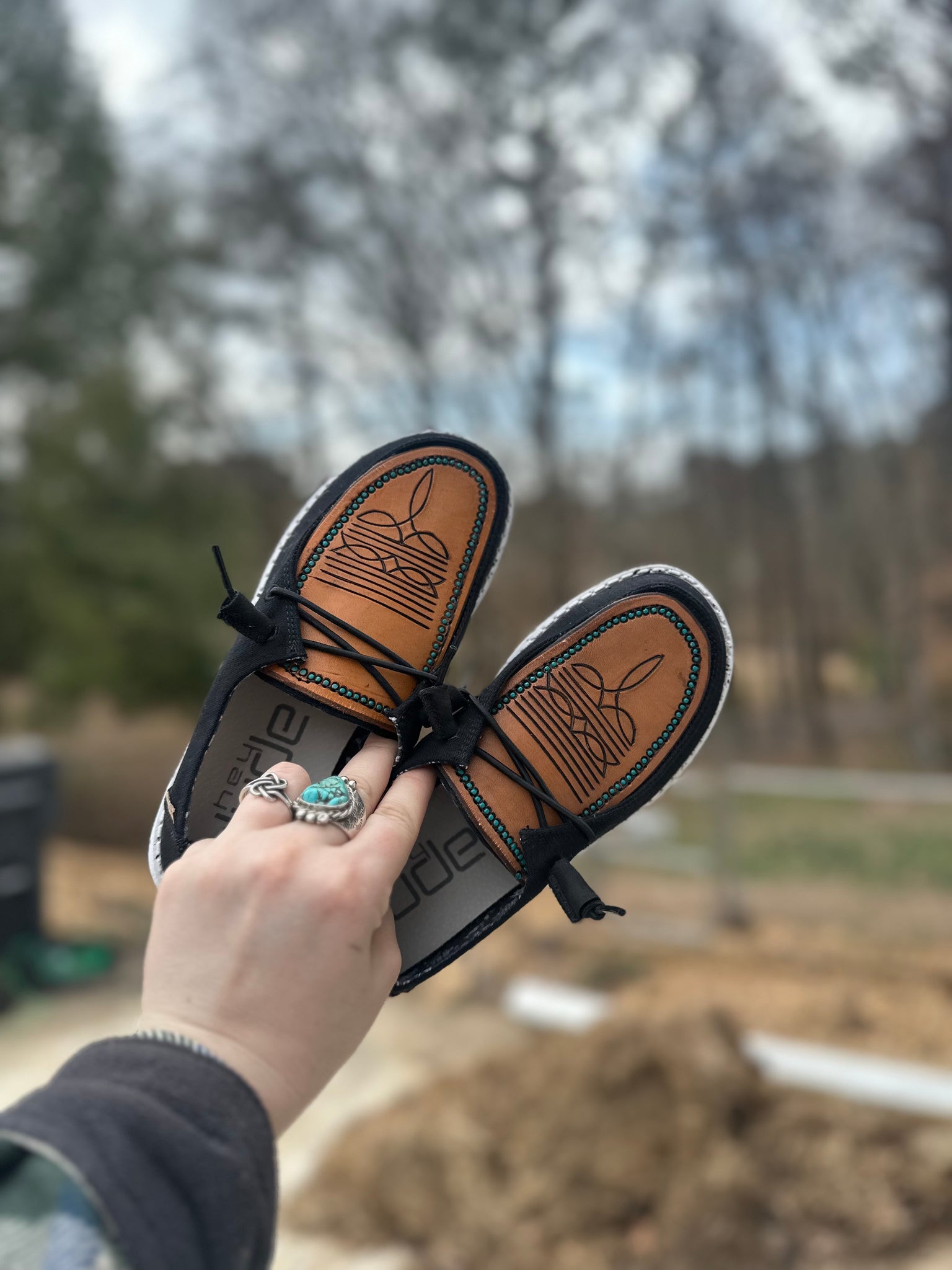 Custom Leather Boot Stitch Hey Dudes – Southern Belles and Shotgun