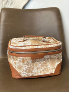 Brown Cowhide Makeup/Cosmetic Bag