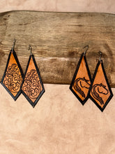 Hand Tooled Leather Earrings