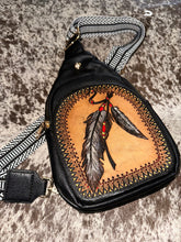 Leather Tooled Sling Bags