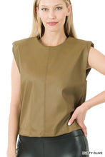 Faux leather tank