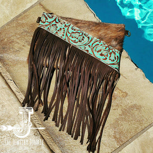 Cowhide Clutch crossbody With Fringe