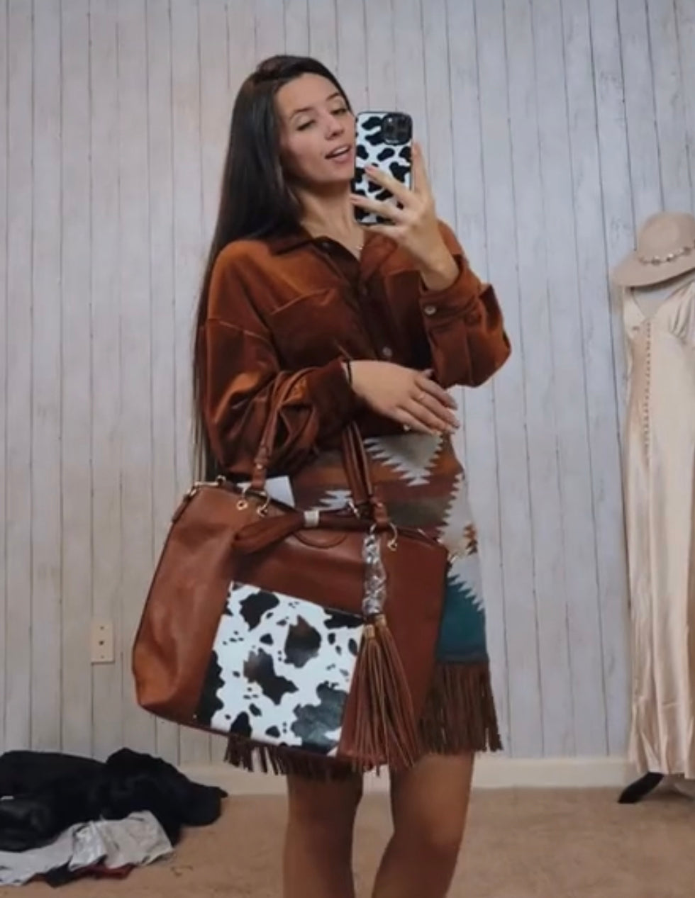 Cowprint Concealed Carry Tote