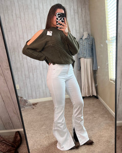 White Denim Bell Bottoms