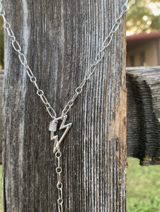 Lightening Bolt Lariat Necklace