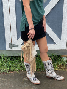 Light Brindle Cowhide Clutch