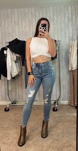 Rhinestone Fringe Tank Top